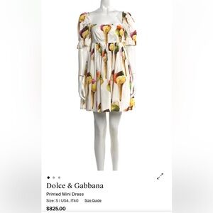 $1,795 Dolce & Gabbana Cotton Poplin Gelato Dress IT40